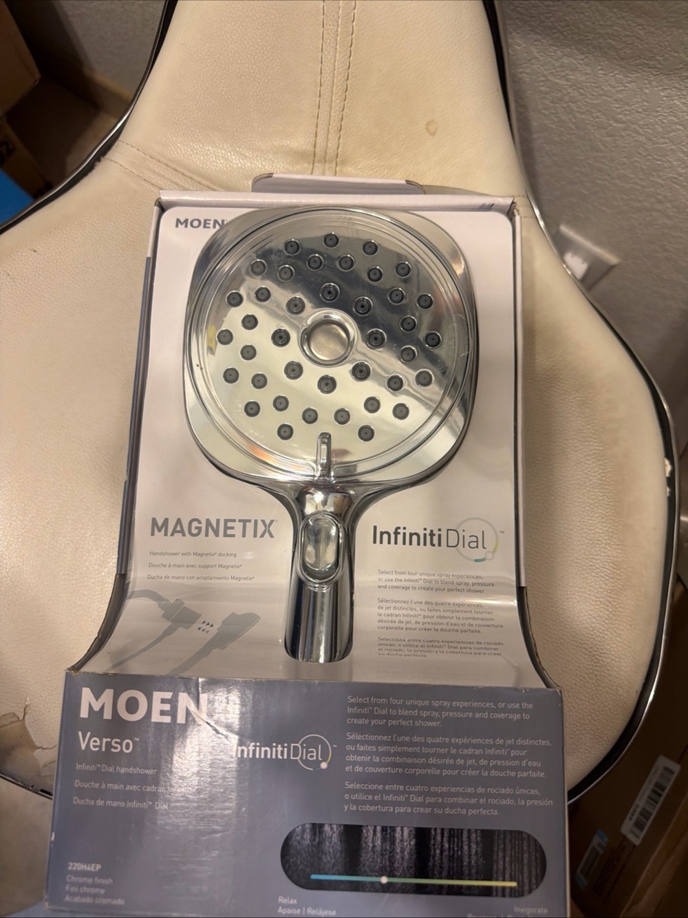 Moen 220H2EP Chrome Verso Handshower, Detachable Round Shower Head & Hose OB